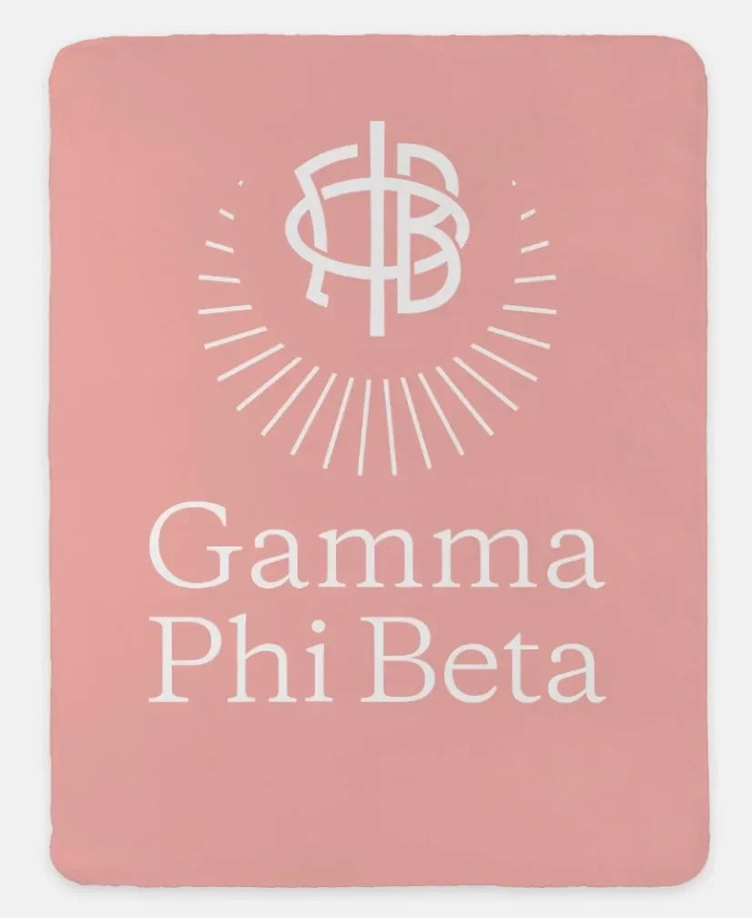 Gamma Phi Beta XL 60x80 Traditional Sherpa Throw Blanket Blush