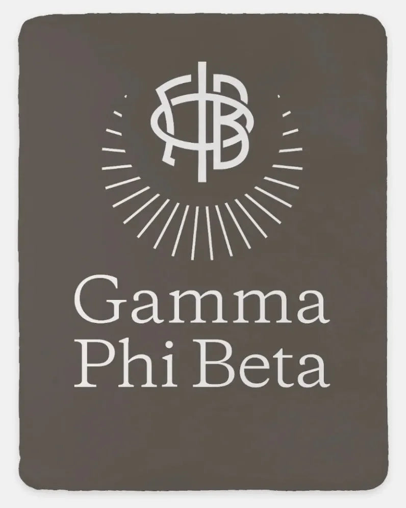 Gamma Phi Beta XL 60x80 Traditional Sherpa Throw Blanket Brownstone