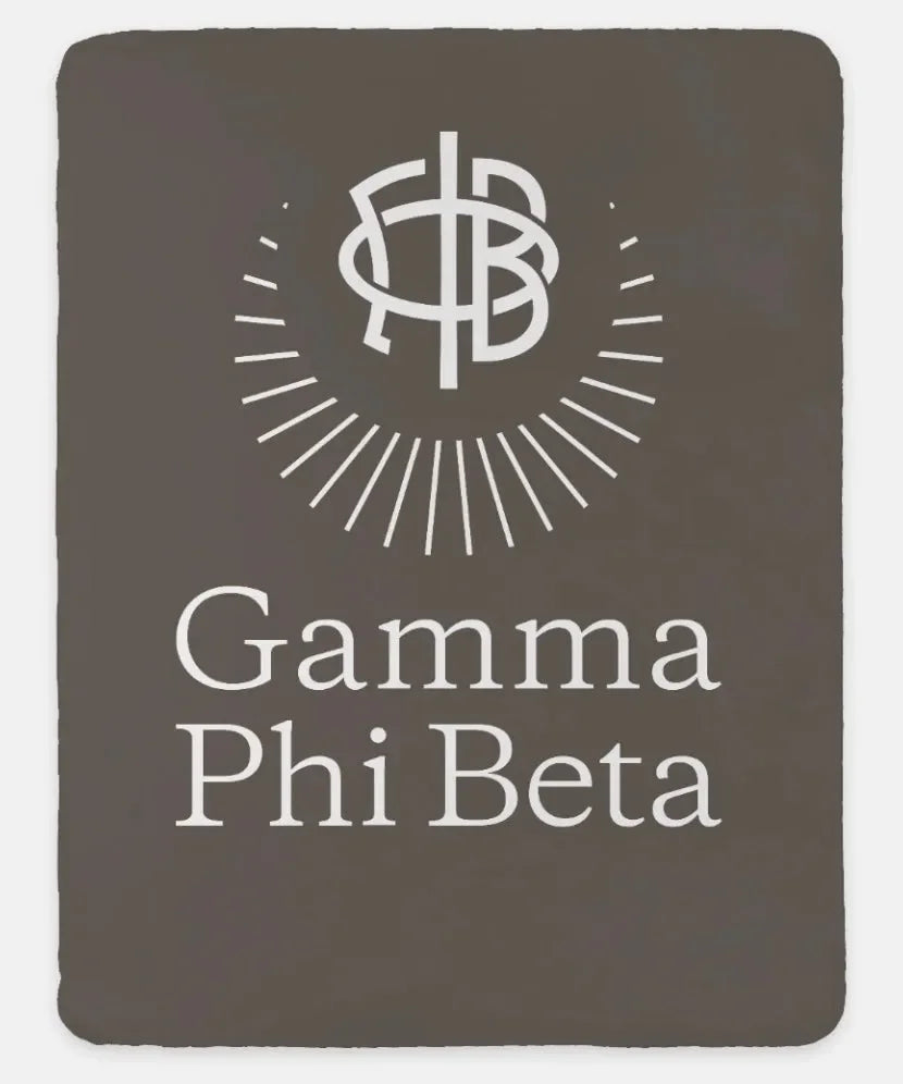 Gamma Phi Beta XL 60x80 Traditional Sherpa Throw Blanket Brownstone