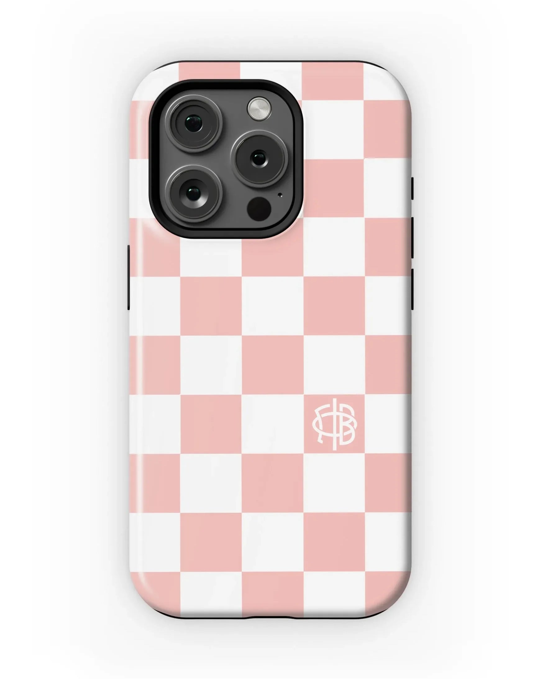 Gamma Phi Beta iPhone 16, 15, 14 Mobile Phone Case - Blush Check Matte Mobile Phone Cases