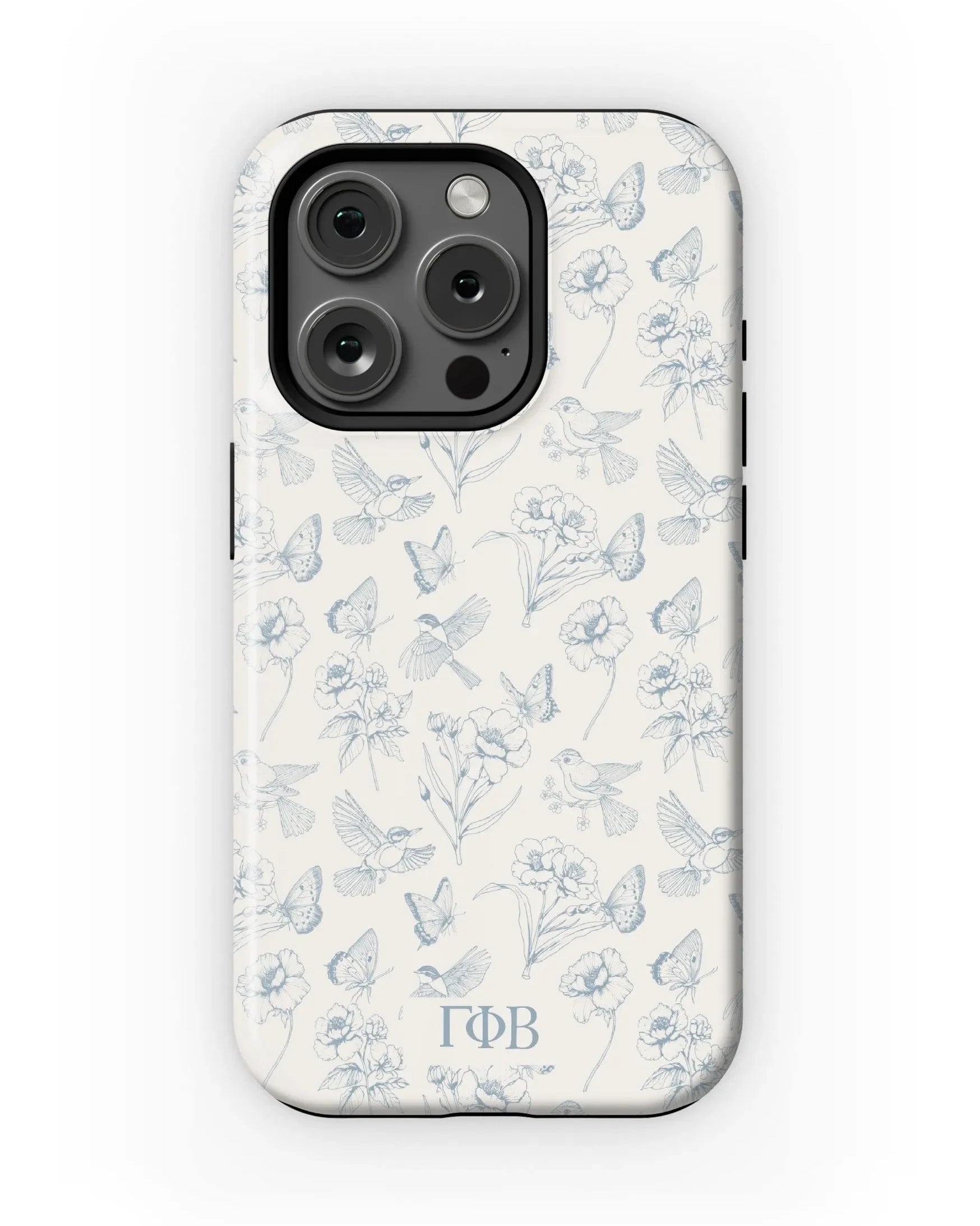 Gamma Phi Beta iPhone 16, 15, 14 Mobile Phone Case - Vintage Floral Matte Mobile Phone Cases