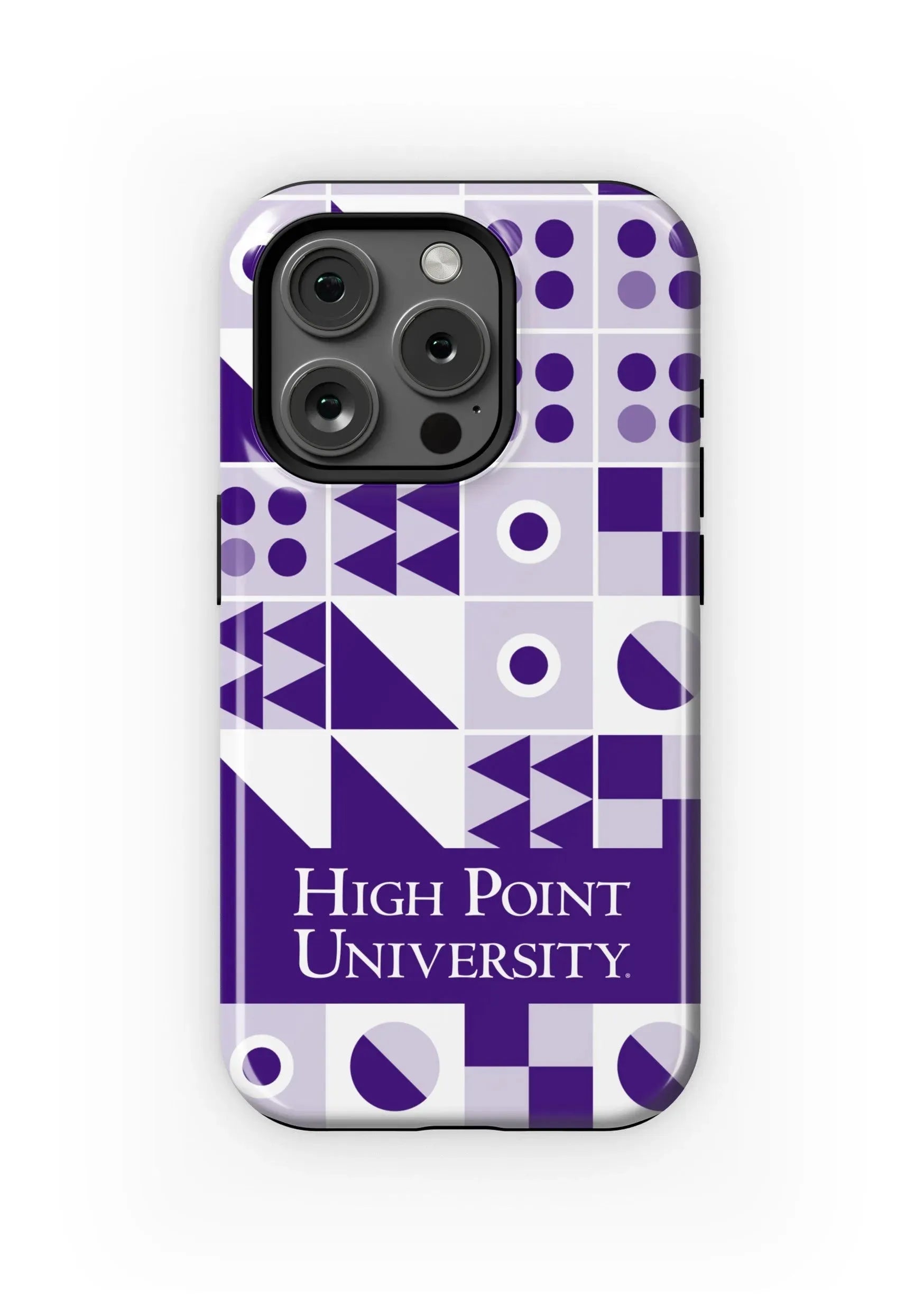 High Point University iPhone 15, 14, 13 Mobile Phone Case - Geo Purple Gloss Mobile Phone Cases