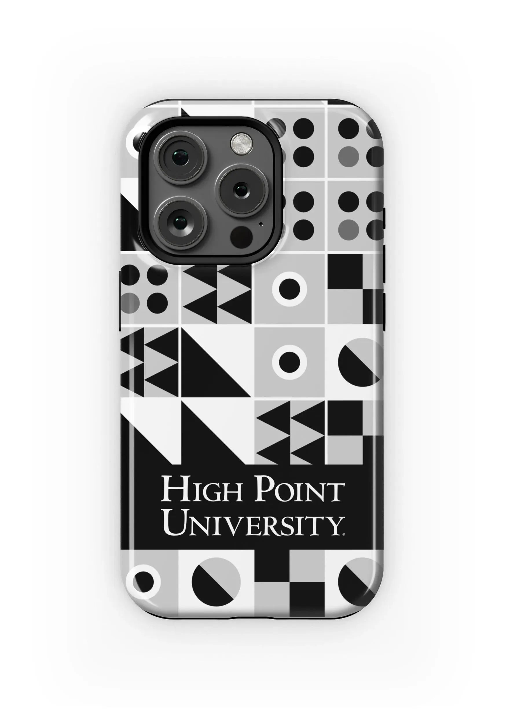 High Point University iPhone 15, 14, 13 Mobile Phone Case - Geo Black Gloss Mobile Phone Cases