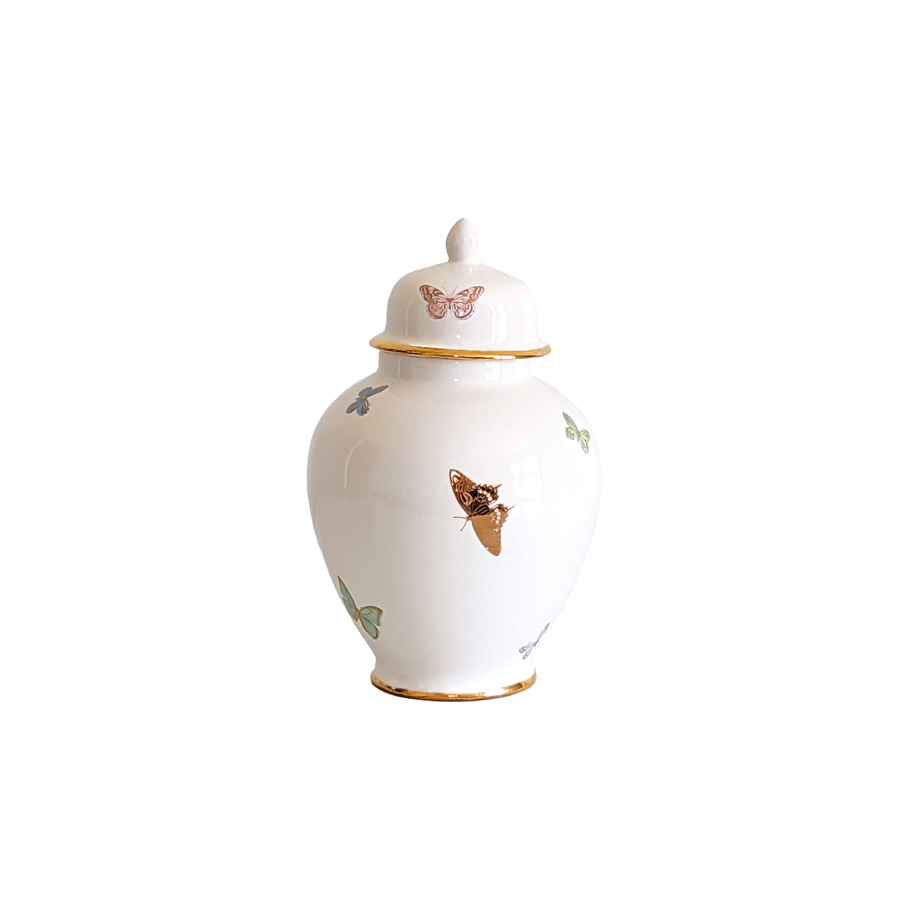 Gilded Butterflies Ginger Jars | Dorm Accessories | Dresser Accessories