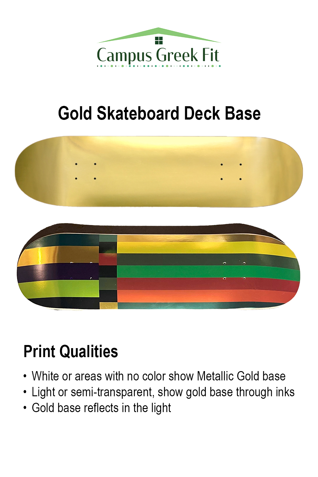 BLAZE Gold Skateboard Deck Skateboard