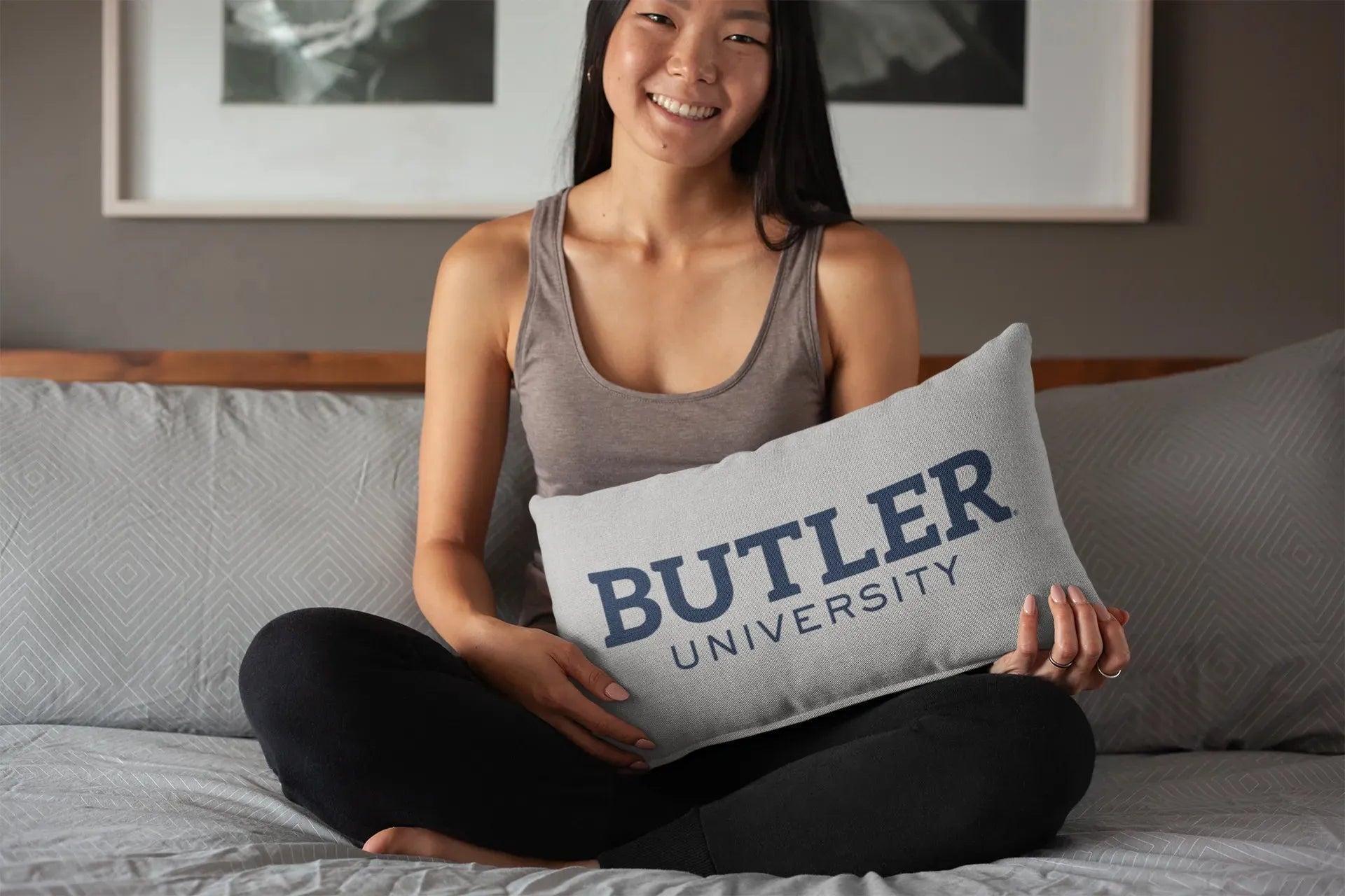 Butler University Gray Lumbar Pillow Cover Pillow Covers