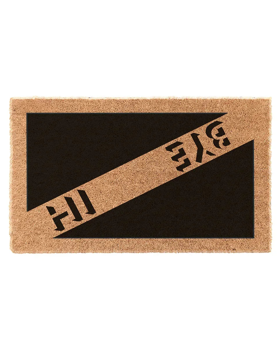 Hi Bye Diagonal Geometric Coir Doormat Door Mats