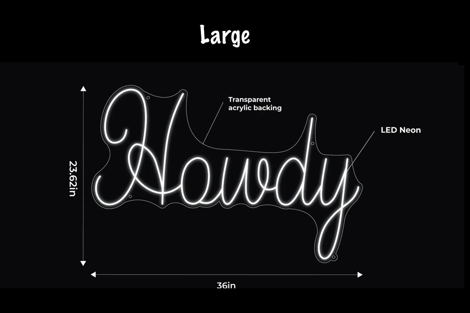 Howdy LED Neon Sign w/ Dimmer Neon Signs