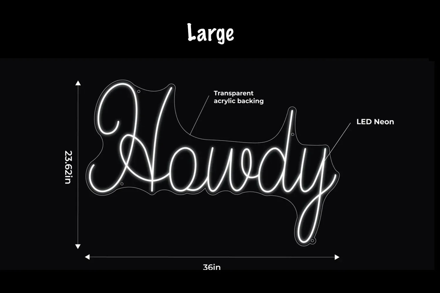Howdy LED Neon Sign w/ Dimmer Neon Signs