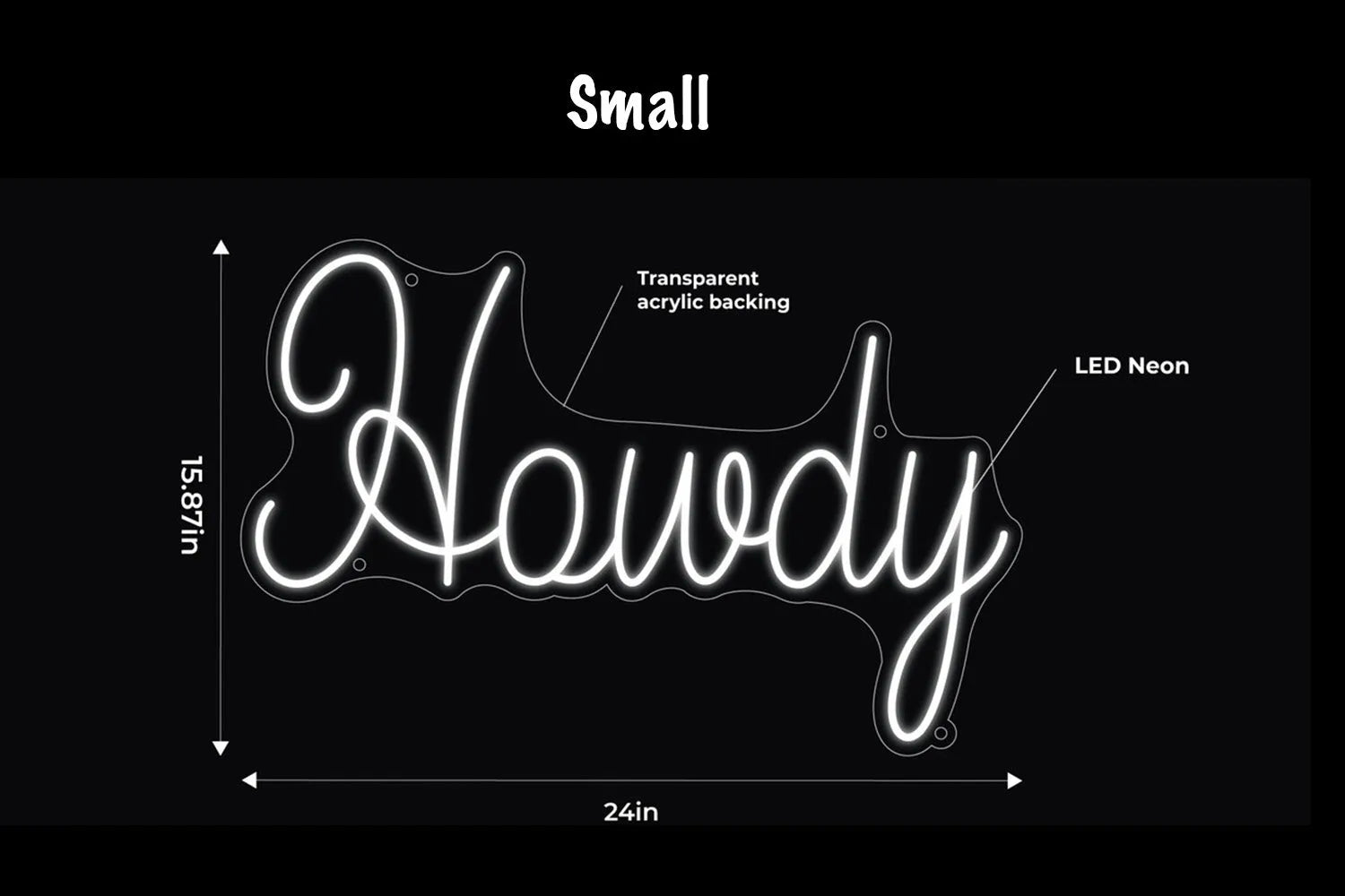 Howdy LED Neon Sign w/ Dimmer Neon Signs