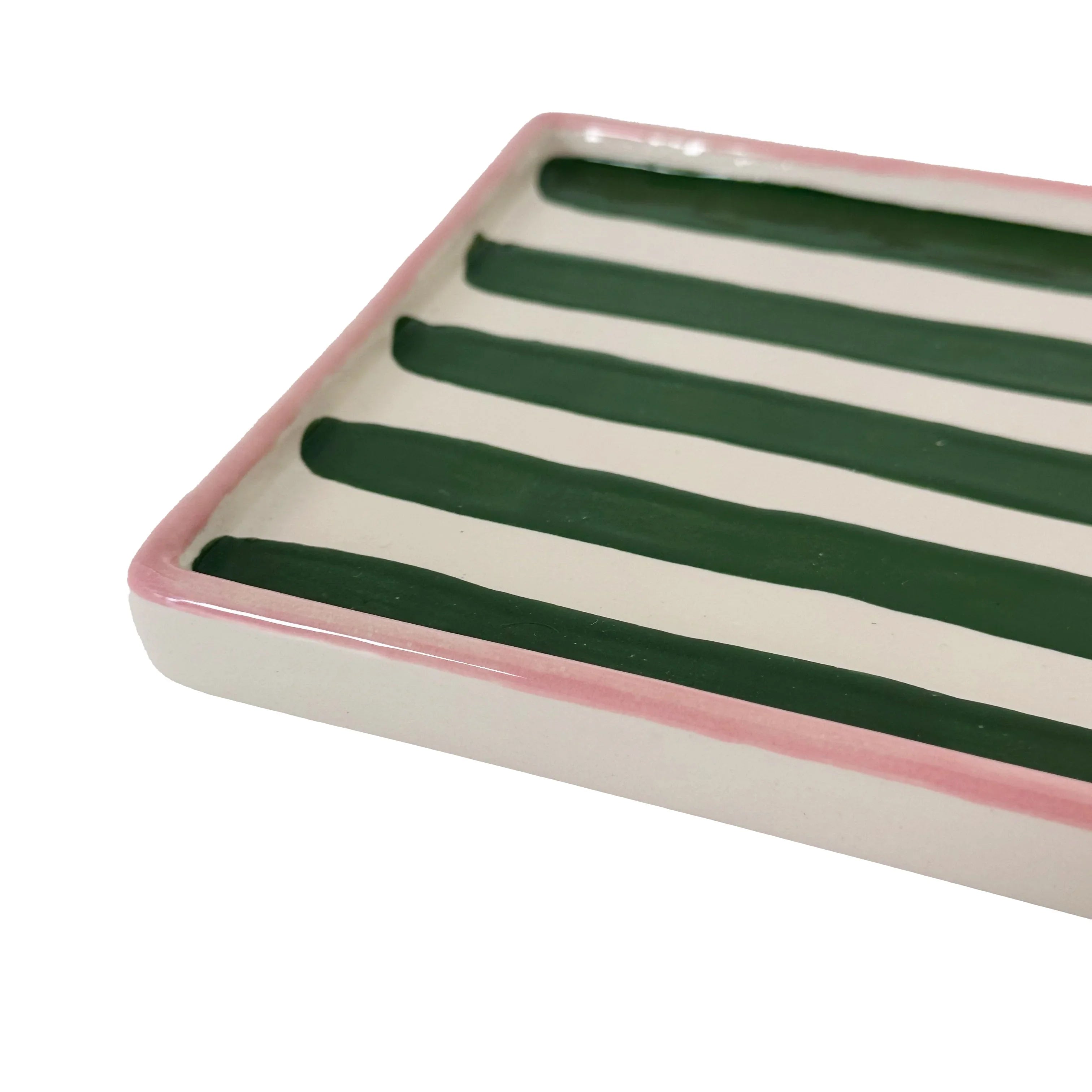Striped Tray in Pink & Green | Retro, Modern, Funky Dorm Decor - Campus Greek Fit