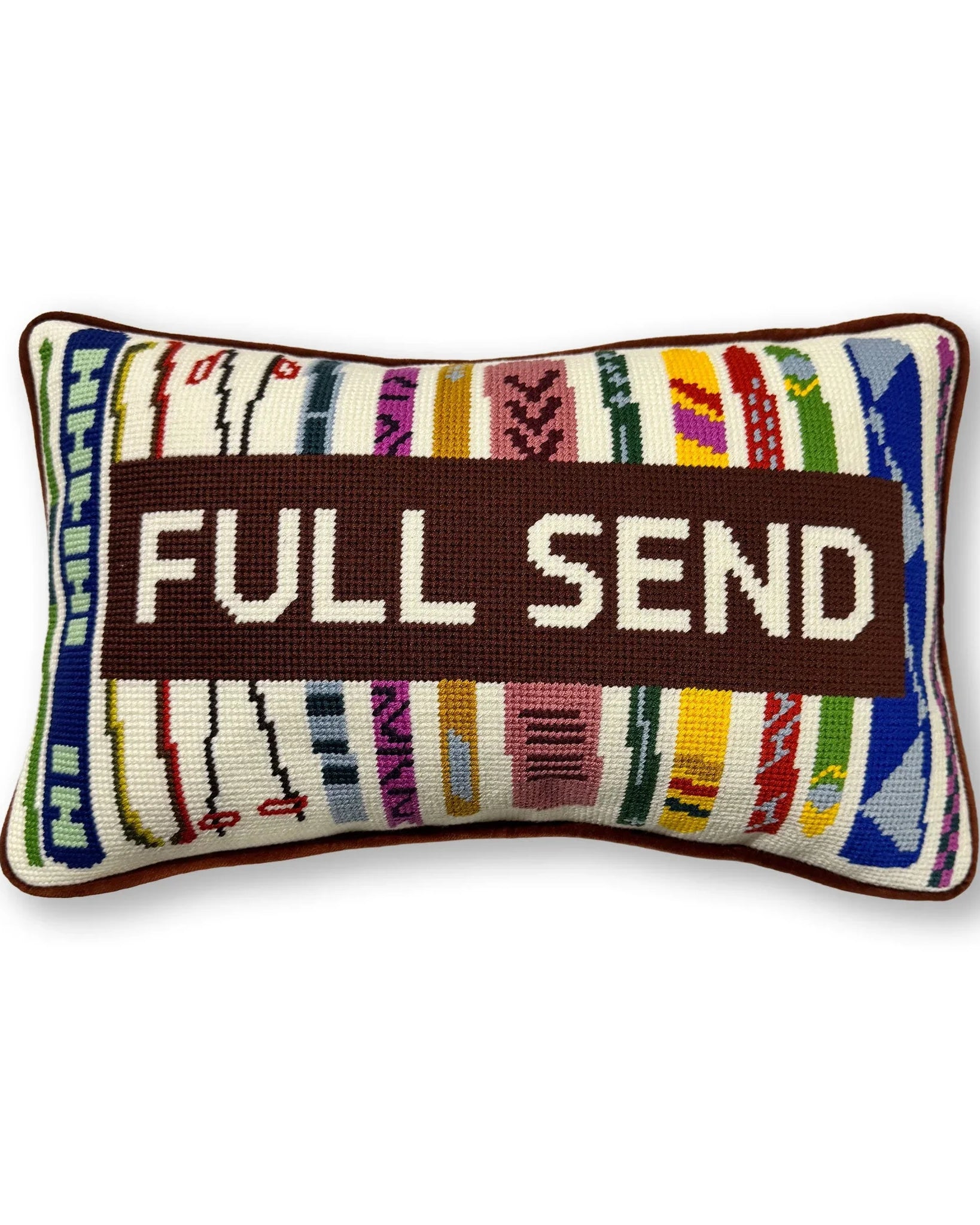 Full Send Needlepoint Pillow | Custom Dorm Decor