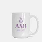 Alpha Chi Omega Personalized Mug Deluxe 15 oz. - Greek Letters Iris Drinkware