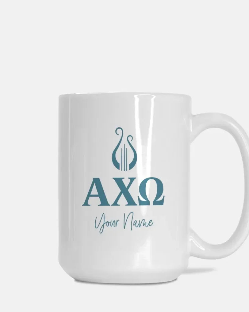 Alpha Chi Omega Personalized Mug Deluxe 15 oz. - Greek Letters Vega Drinkware