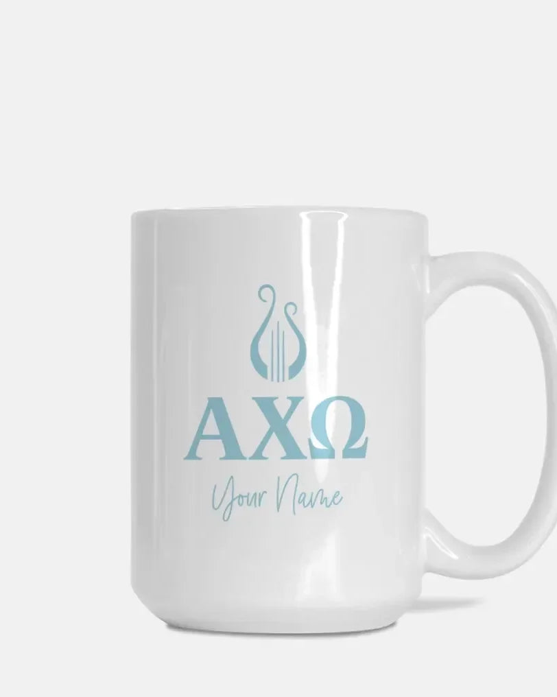Alpha Chi Omega Personalized Mug Deluxe 15 oz. - Greek Letters Olympus Drinkware