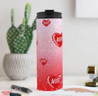Alpha Omicron Pi Thermal Tumbler 16 oz. - Glitter Hearts Drinkware