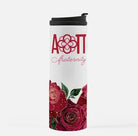 Alpha Omicron Pi Thermal Tumbler - White Glam Roses 16 oz. Drinkware