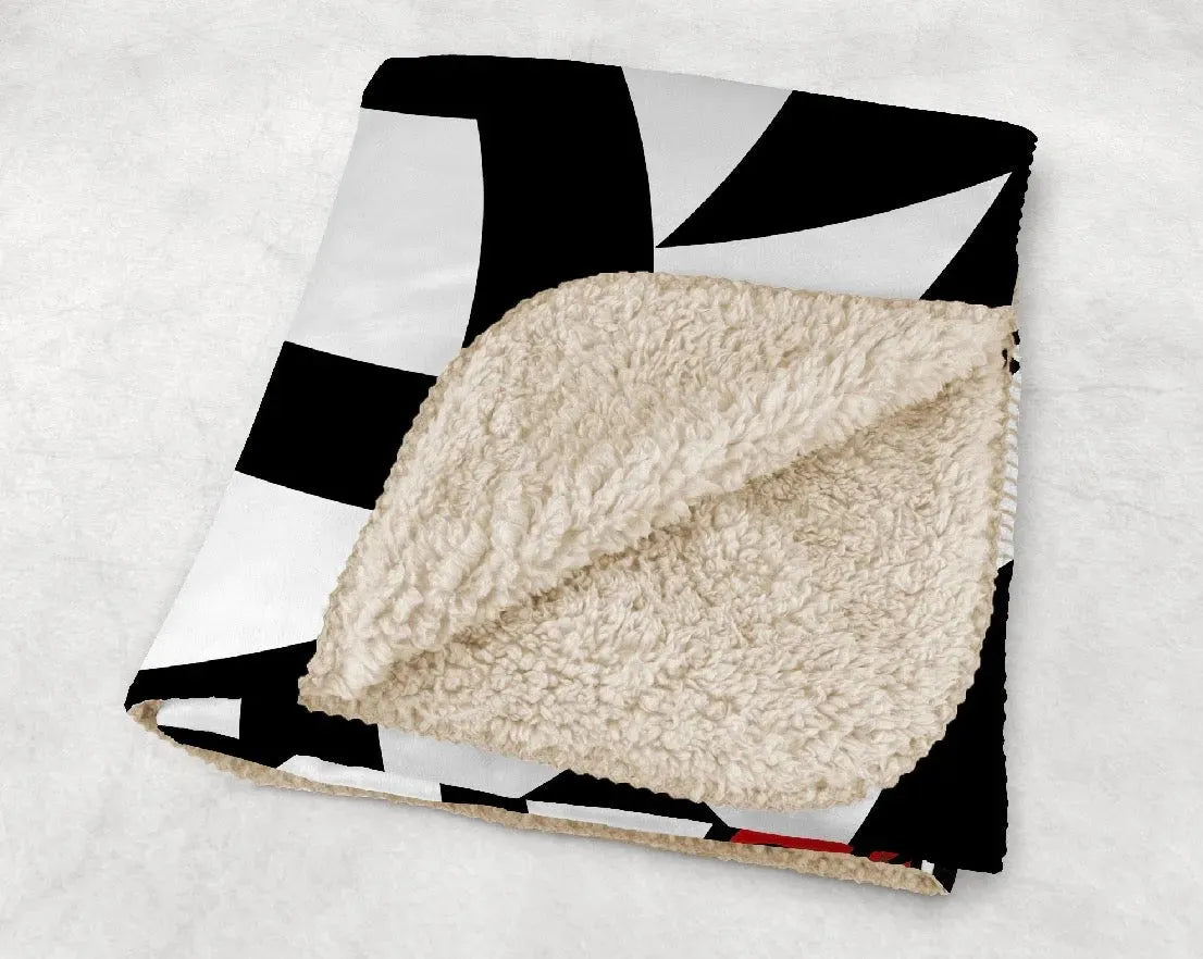 Arkansas State XL 60x80 Sherpa Throw Blanket - Black Tribal Throw Blankets