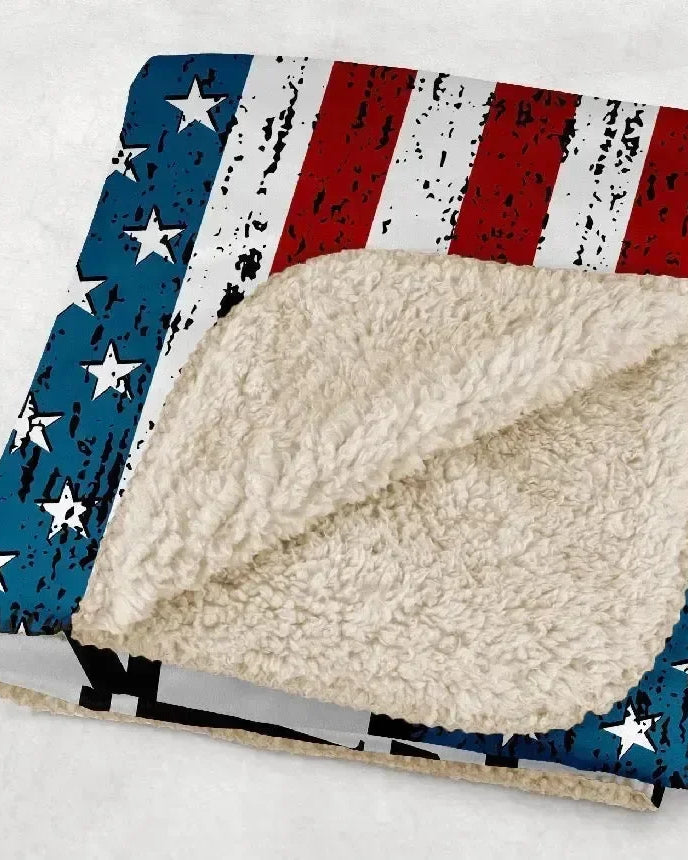 High Point University XL 60x80 Blanket - American Flag Throw Blankets