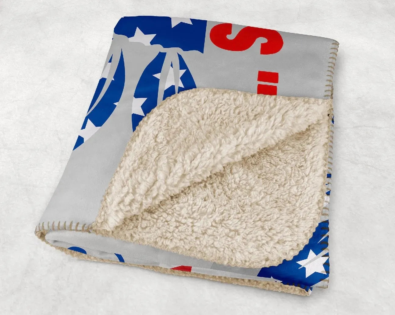 Zeta Tau Alpha XL 60x80 Sherpa Blanket - American Sunflower Throw Blankets