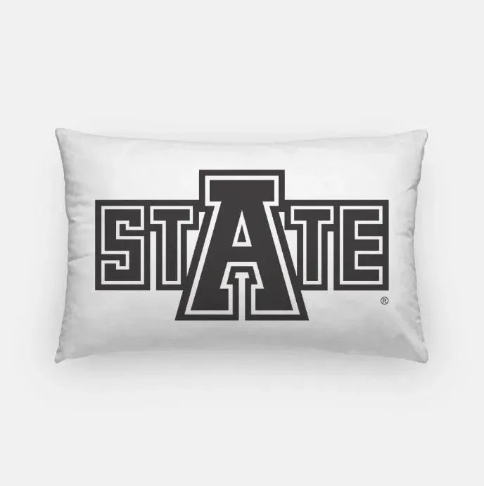 "STATE" Lumbar Throw Pillow Cover White Black Pillow Covers