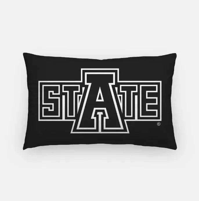 "STATE" Lumbar Throw Pillow Cover Black White Pillow Covers