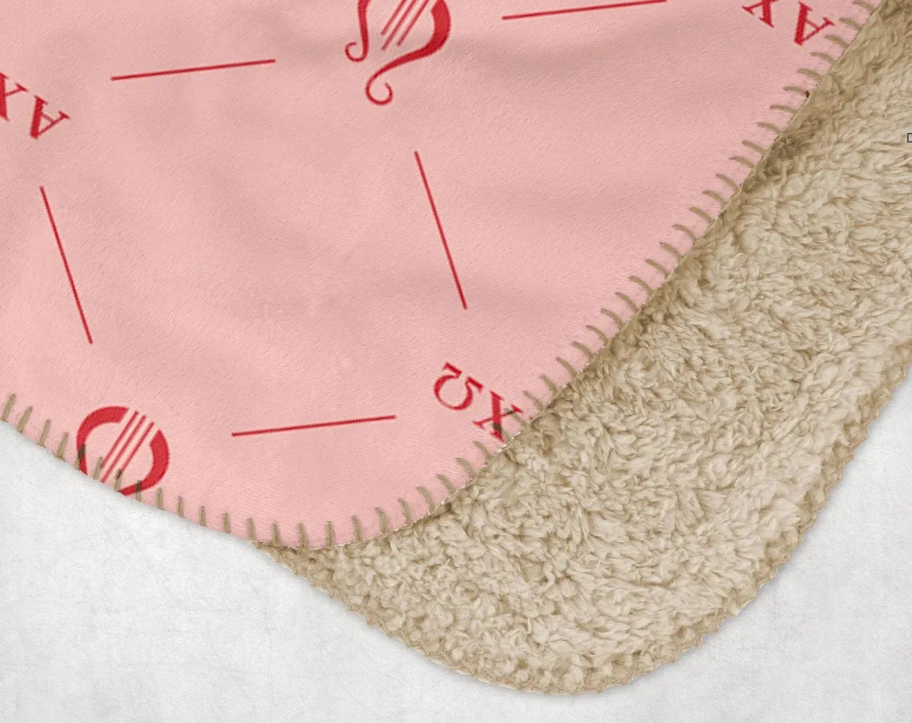 Alpha Chi Omega XL 60x80. Sherpa Throw Blanket Classic Pattern Throw Blankets