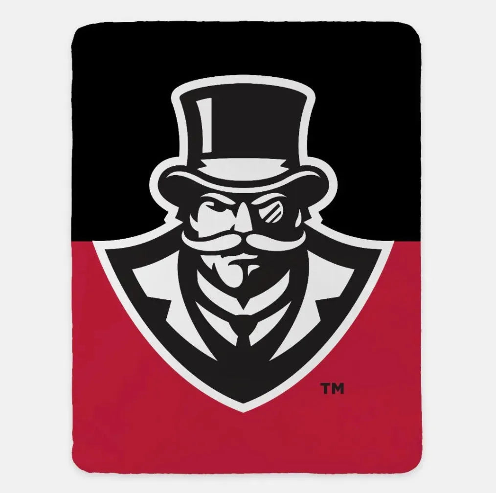 Austin Peay XL 60x80 Sherpa Throw Blanket - Color Block Red Throw Blankets