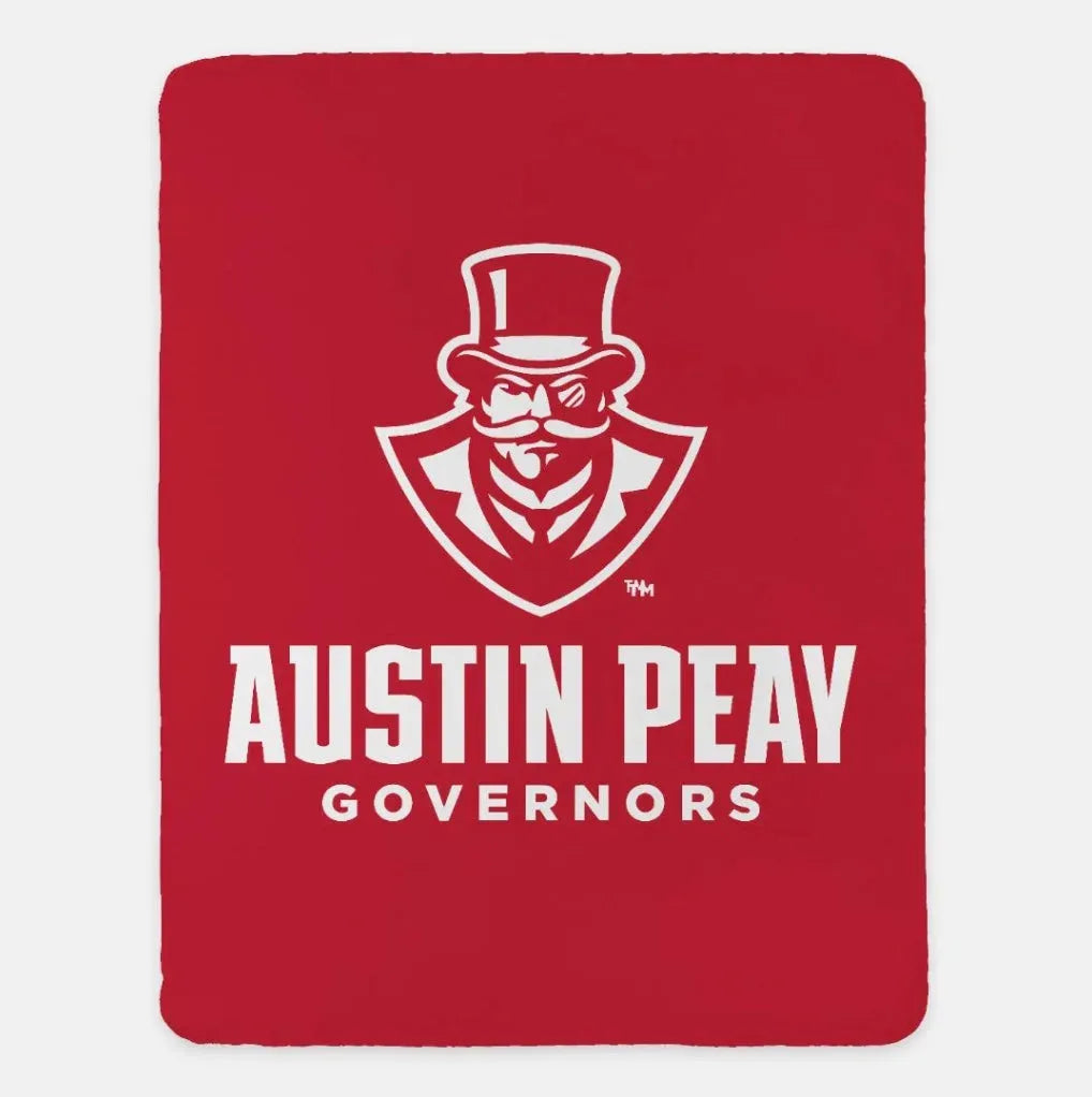Austin Peay State University XL 60x80 Traditional Throw Blanket Red White Throw Blankets