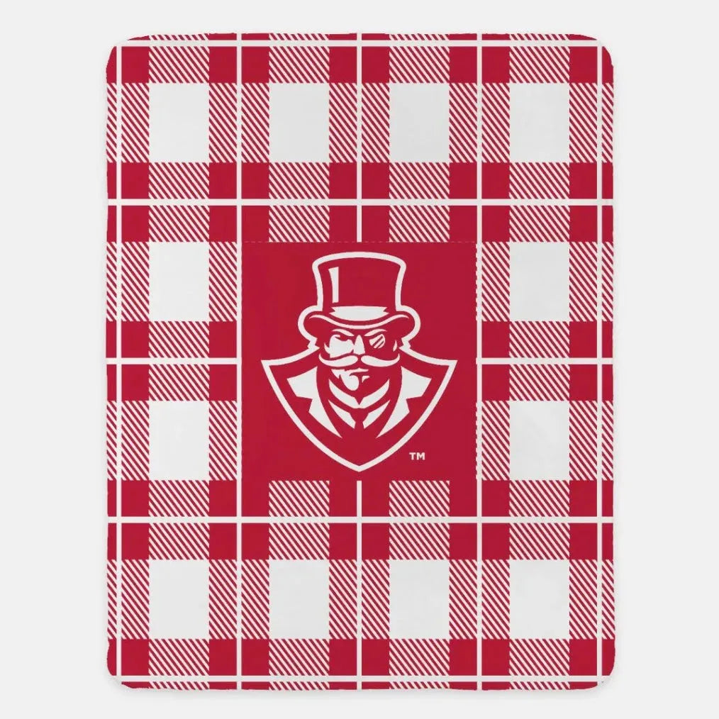 Austin Peay State University XL 60x80 Plaid Throw Blanket Red Throw Blankets