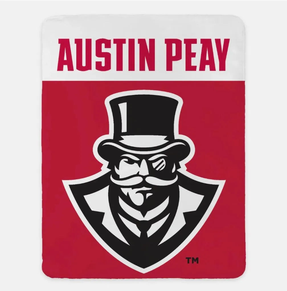 Austin Peay State University XL 60x80 Throw Blanket - Wide Band Red Throw Blankets