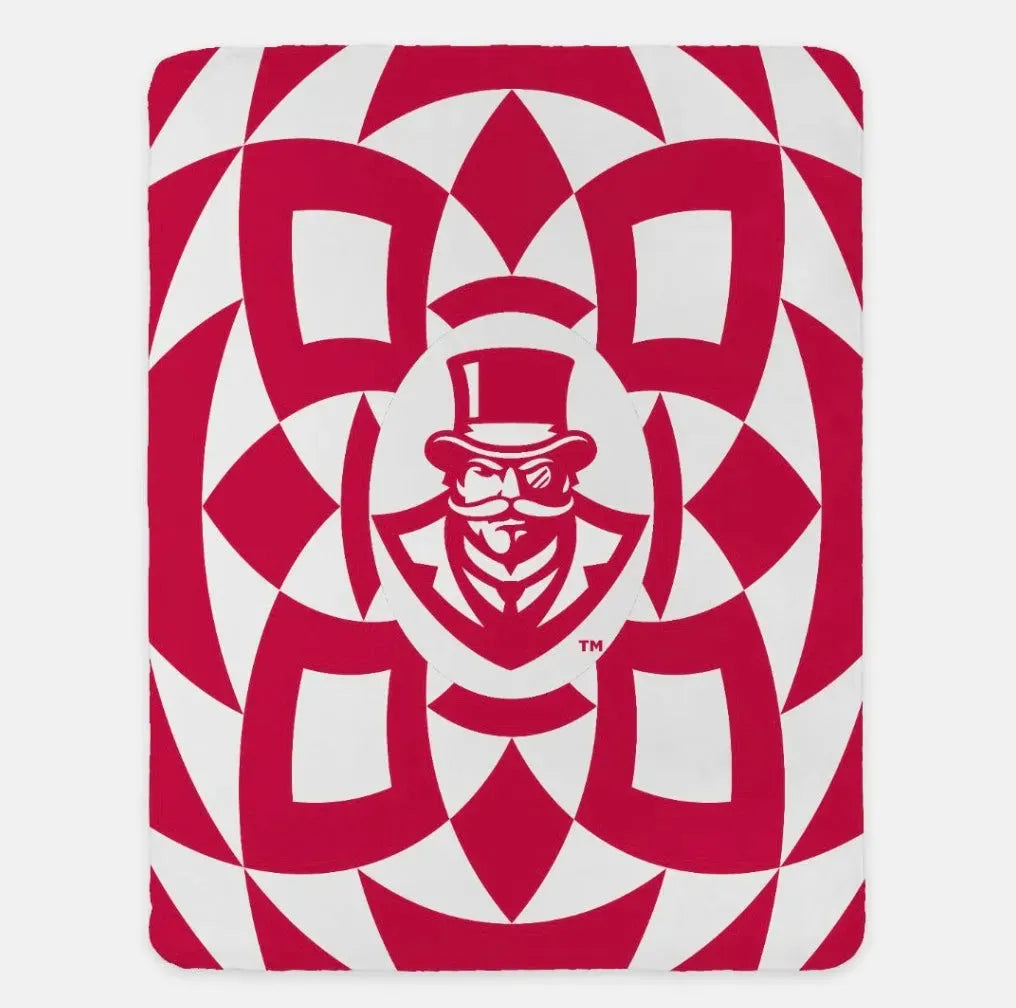 Austin Peay State University XL 60x80 Sherpa Blanket - Tribal Red Throw Blankets