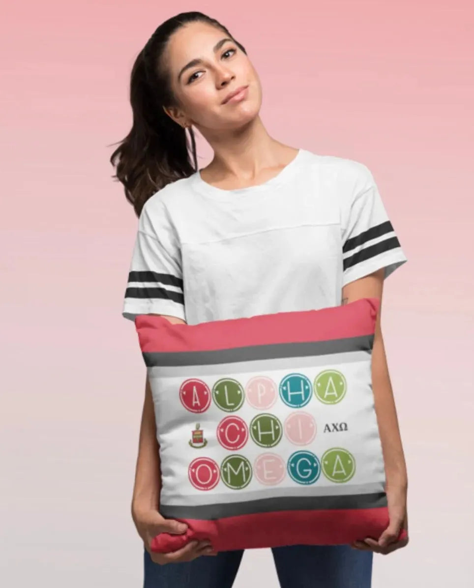 Alpha Chi Omega 18" Throw Pillow Cover - Dots Pillow Covers