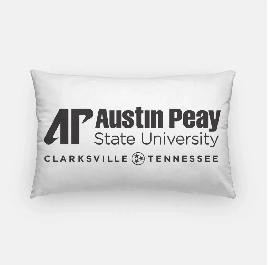 Austin Peay State University Lumbar Pillow Cover White Black Pillow Covers