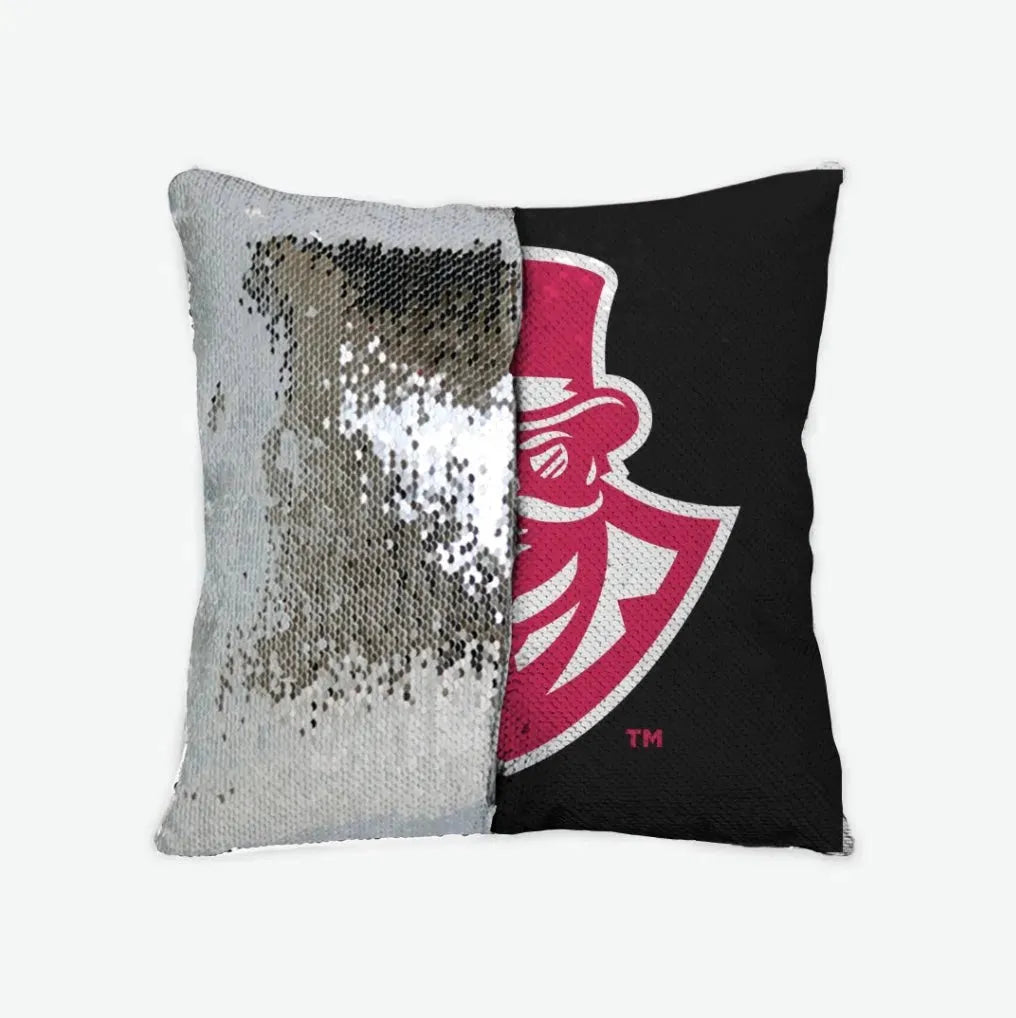 Austin Peay State University Sequin Pillow Cover Black Silver Pillow Covers