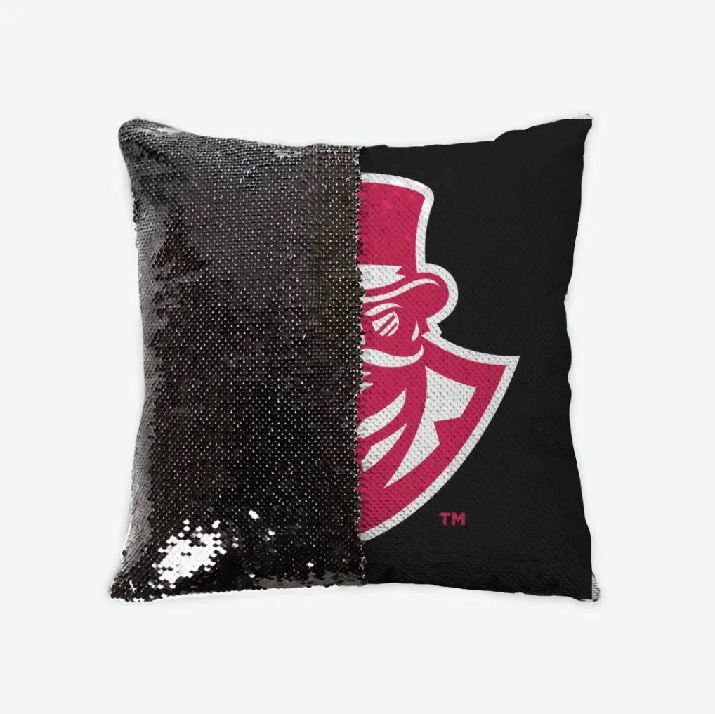 Austin Peay State University Sequin Pillow Cover Black Black Pillow Covers