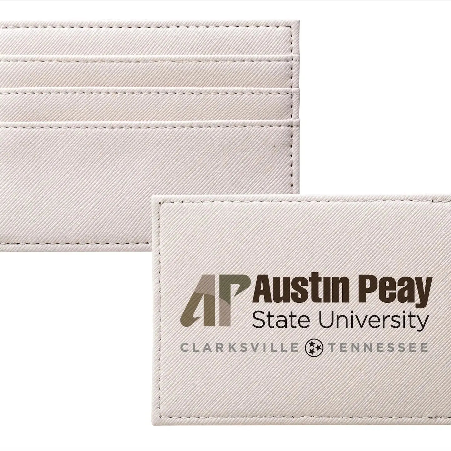 Austin Peay Vegan Saffiano Leather Keychain Card Holder Camo Travel Wallet