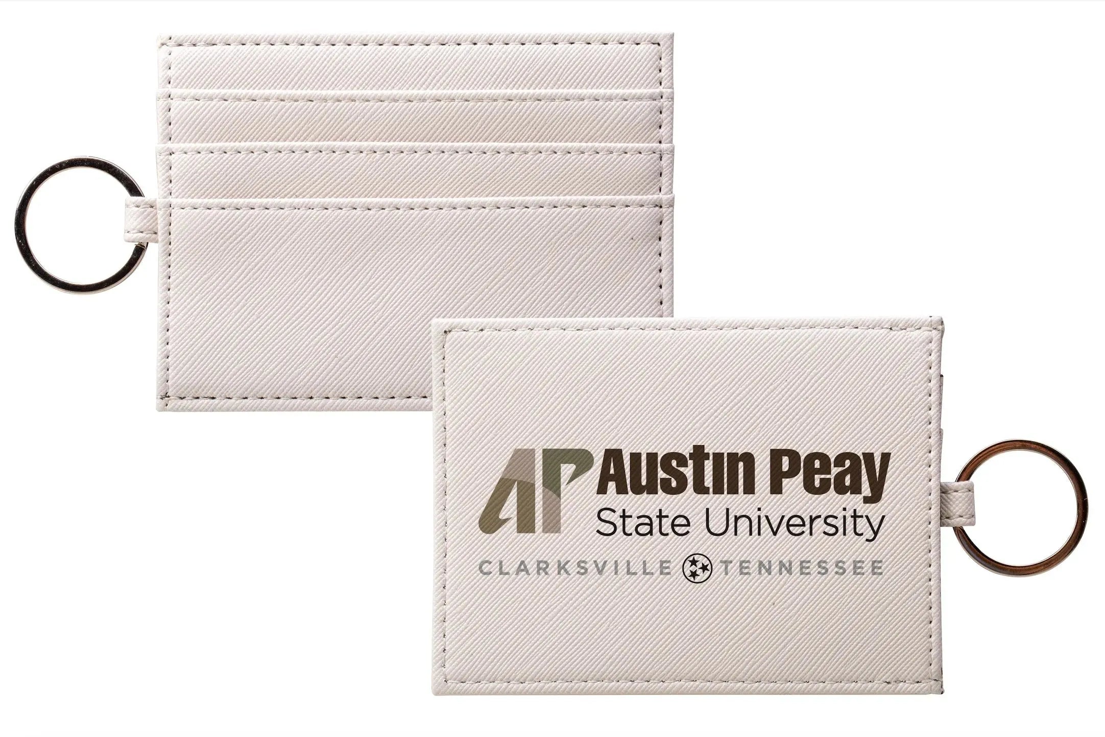 Austin Peay Vegan Saffiano Leather Keychain Card Holder Camo Travel Wallet