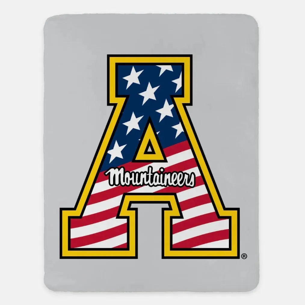 Appalachian State University XL 60x80 Blanket Gray Heroes Mark Throw Blankets