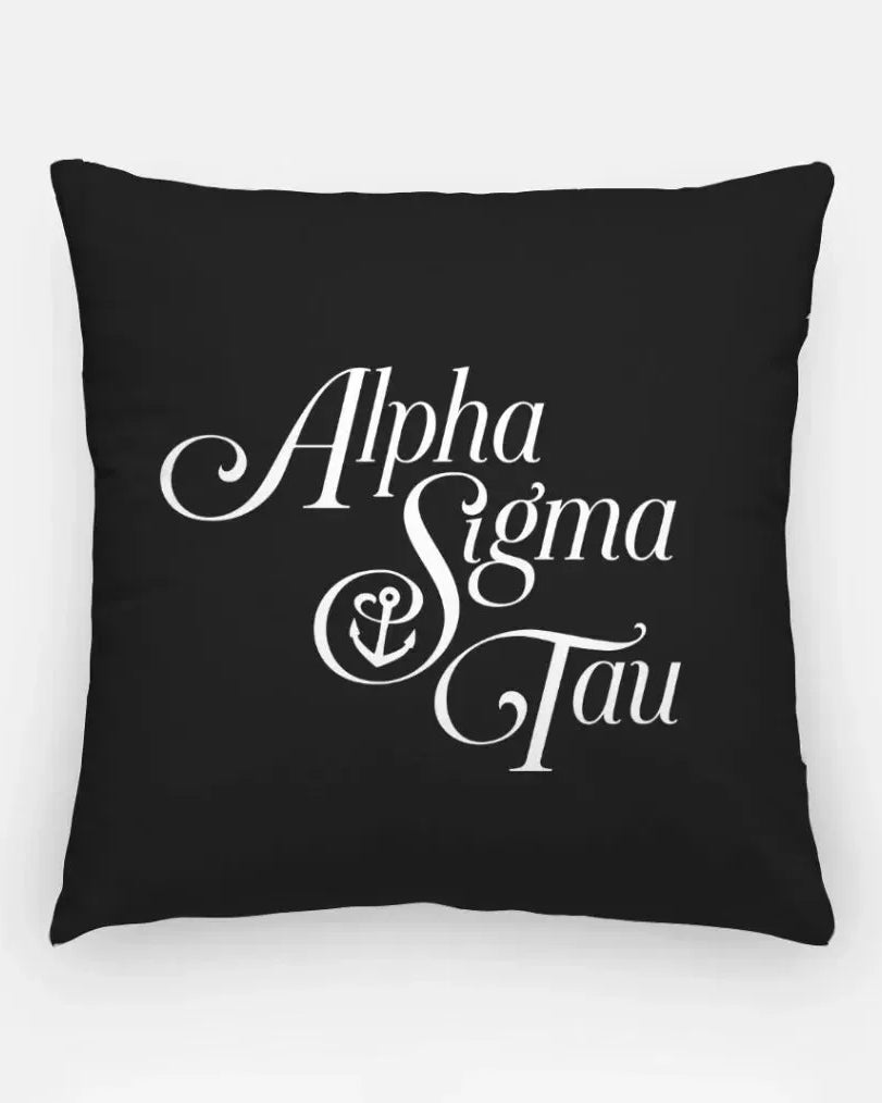 Alpha Sigma Tau 18" Traditional Throw Pillow Cover Black Pillow Covers