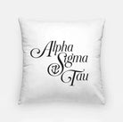 Alpha Sigma Tau 18" Traditional Throw Pillow Cover White and Black Pillow Covers