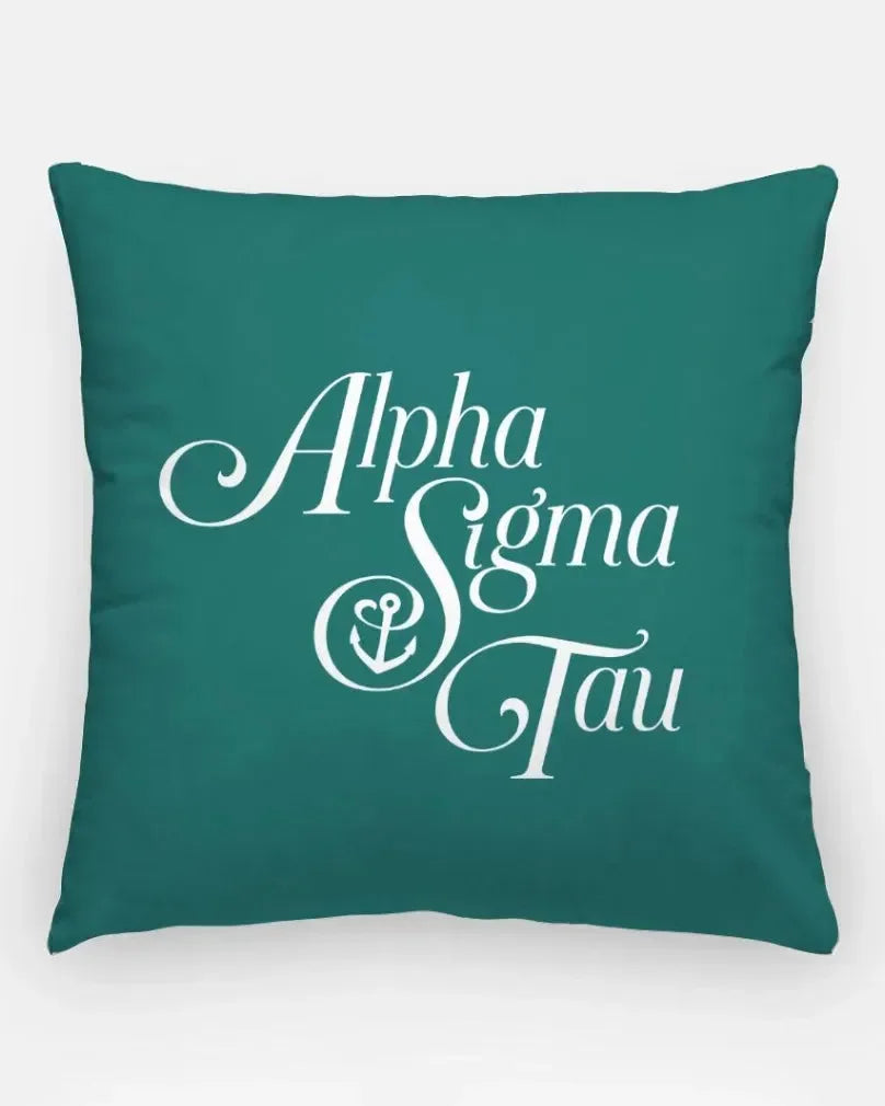 Alpha Sigma Tau 18" Traditional Throw Pillow Cover Emerald Pillow Covers