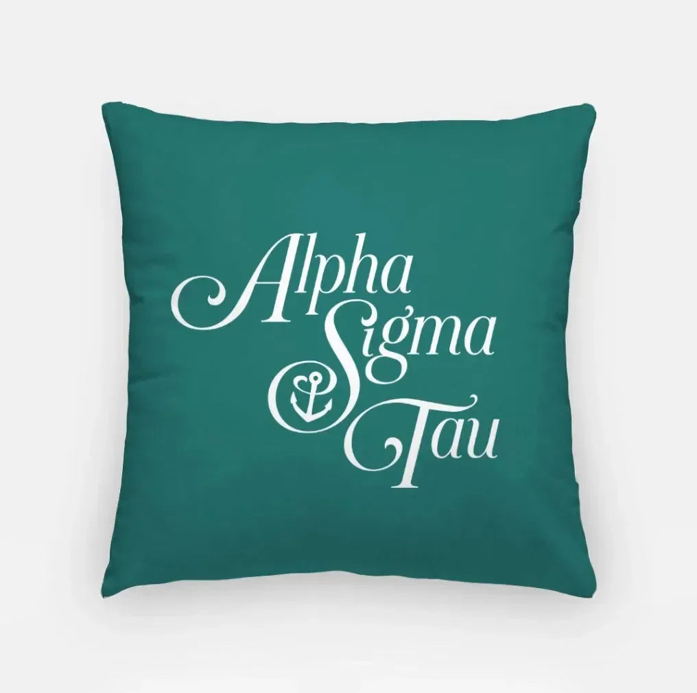 Alpha Sigma Tau 18" Traditional Throw Pillow Cover Emerald Pillow Covers