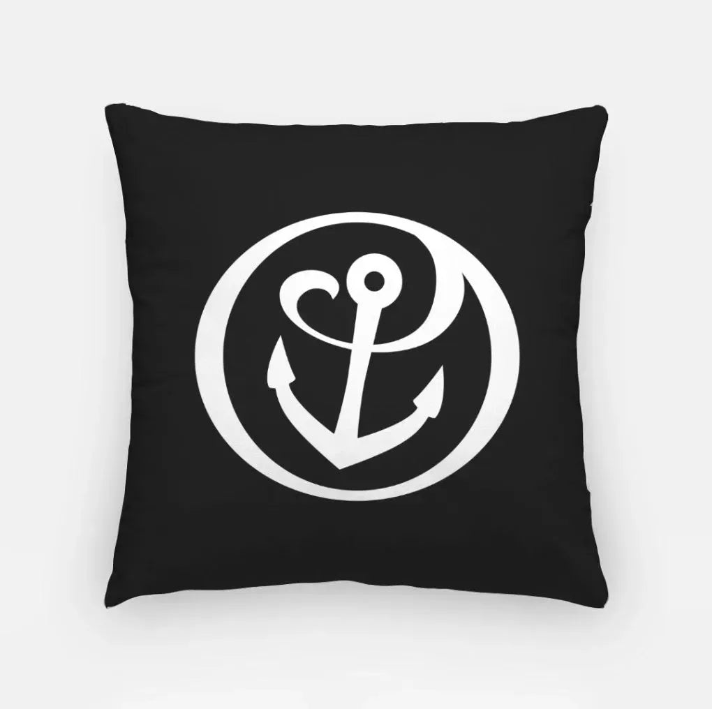Alpha Sigma Tau 18" Throw Pillow Cover - Anchor Mark Black Pillow Covers