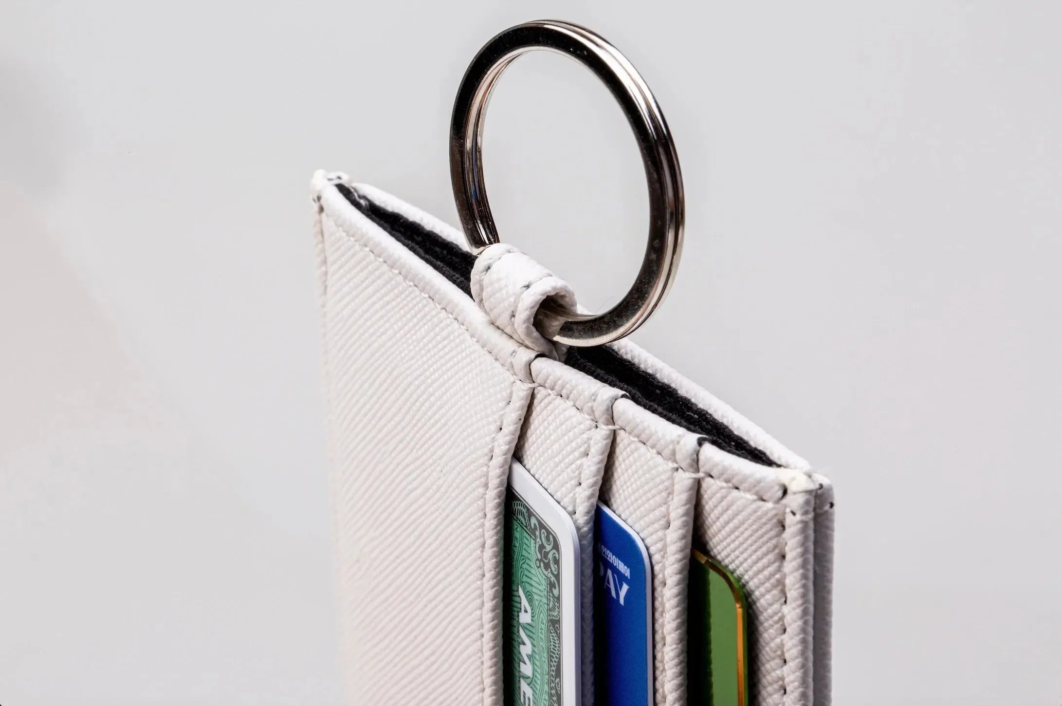 Gamma Phi Beta Vegan Saffiano Leather Traditional Keychain Card Holder Travel Wallet