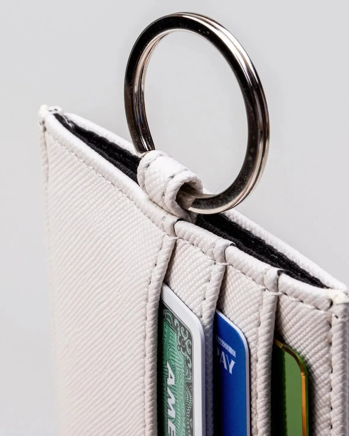 Alpha Sigma Alpha Vegan Saffiano Leather Keychain Card Holder - Greek Travel Wallet