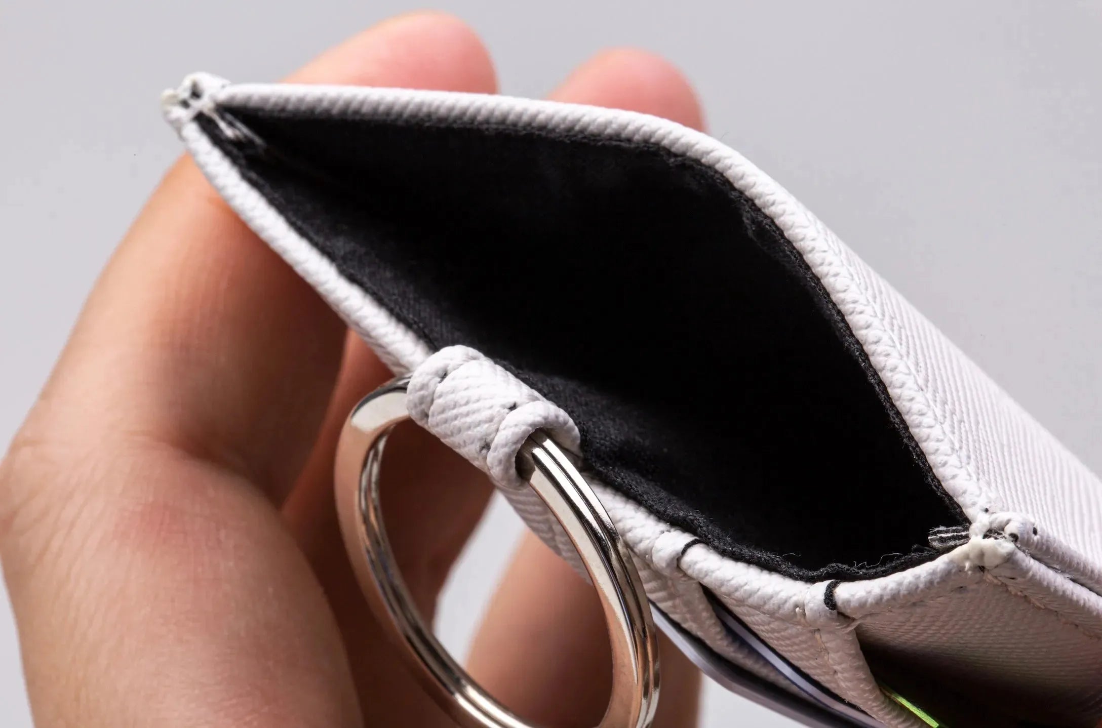 Tri Delta Vegan Saffiano Leather Keychain Card Holder - Traditional Travel Wallet