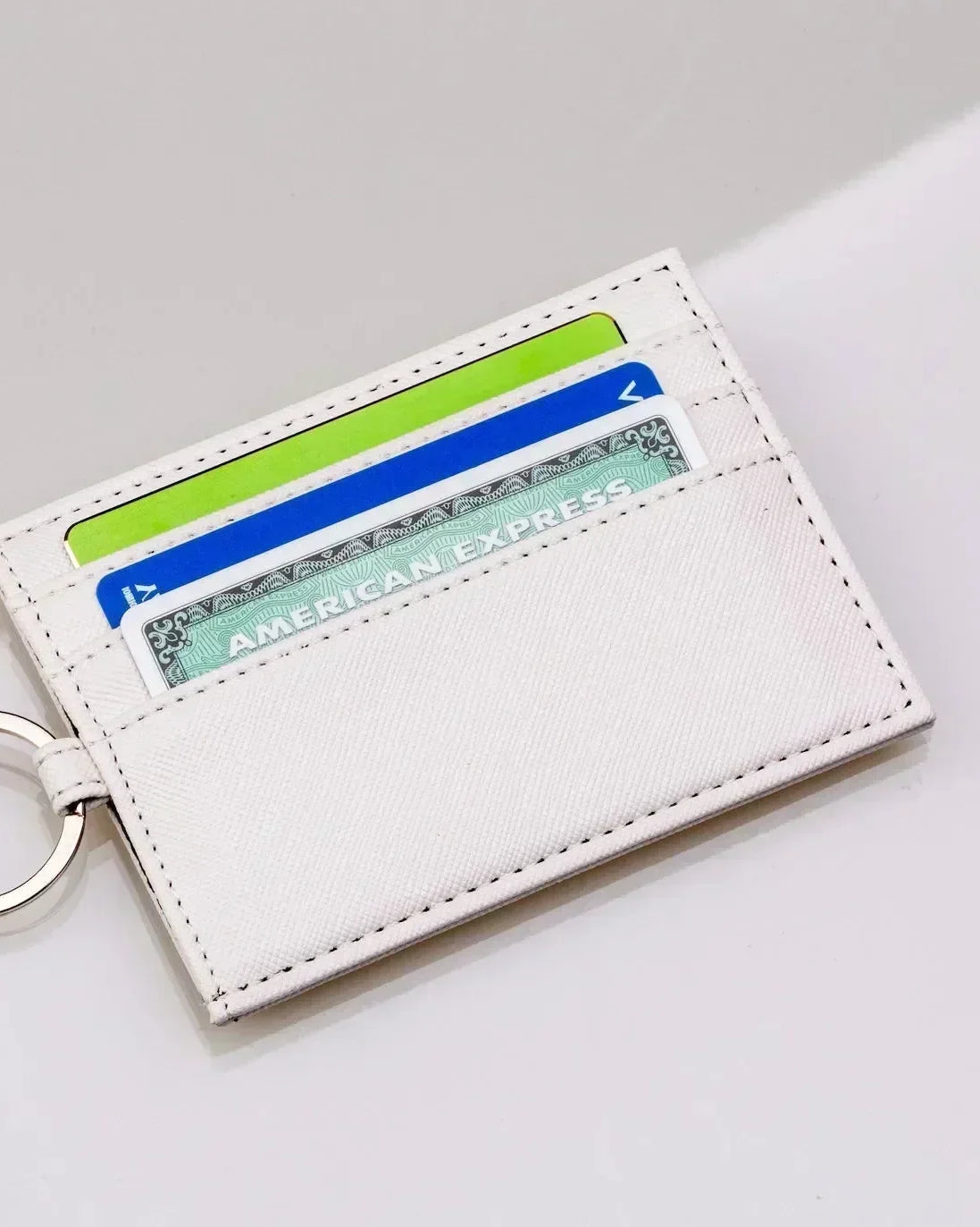 Delta Zeta Card Holder Vegan Saffiano Leather - Roses Travel Wallet