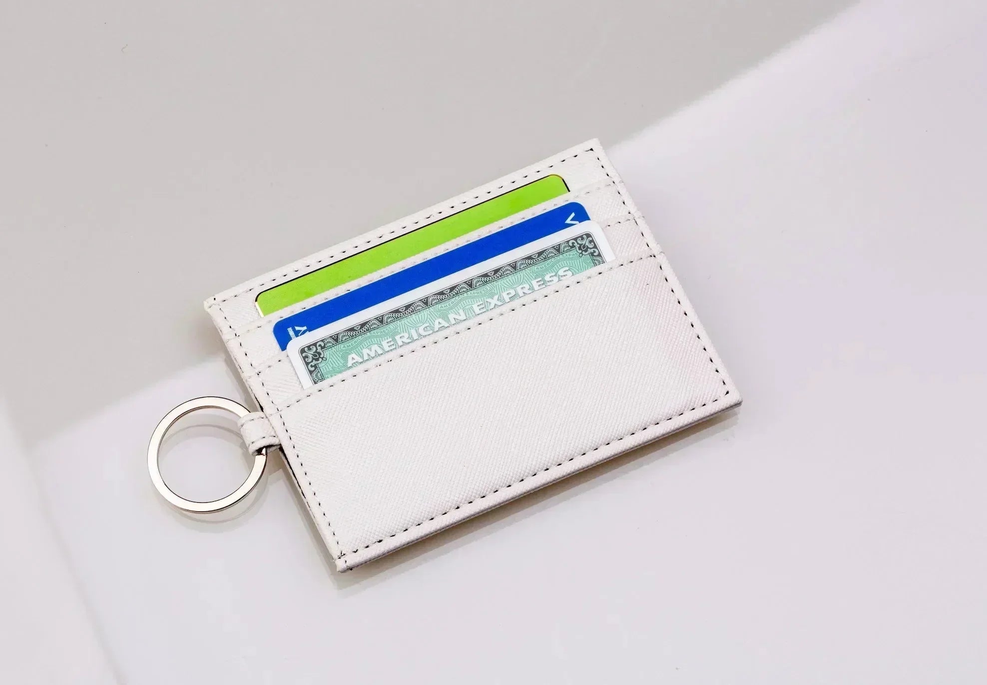 Delta Zeta Card Holder Vegan Saffiano Leather - Roses Travel Wallet