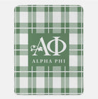 Alpha Phi XL 60x80 Plaid Sherpa Blanket Fern Throw Blankets